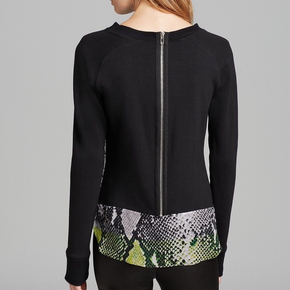 DVF Lisha Sweatshirt Python Mixed Media Top - Picture 6 of 8